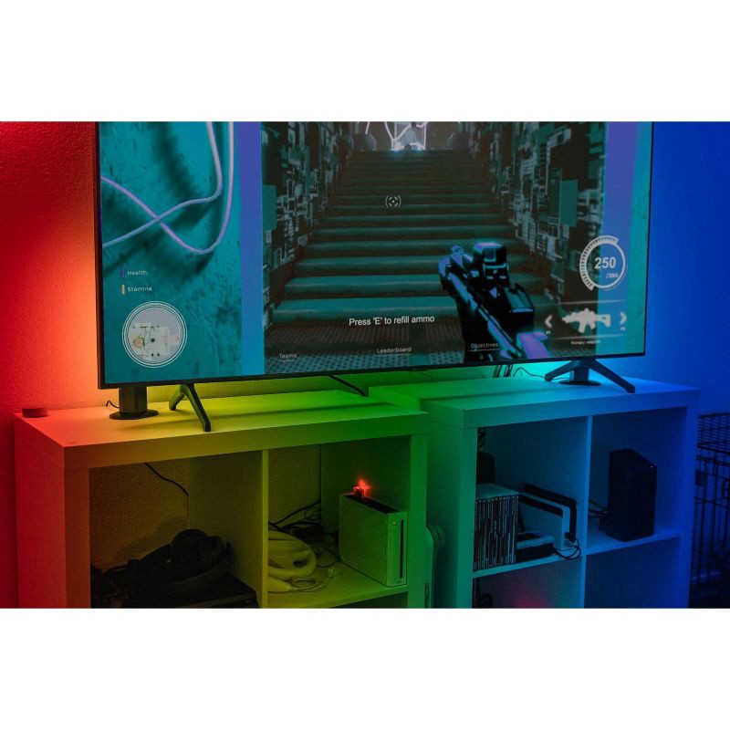 slide 7 of 10, Enbrighten Vibe Wi-Fi Spectrum RGBIC Gaming Light Bar with Music Sync and Color Changing: Special Effects LED Strips & USB Power, 1 ct