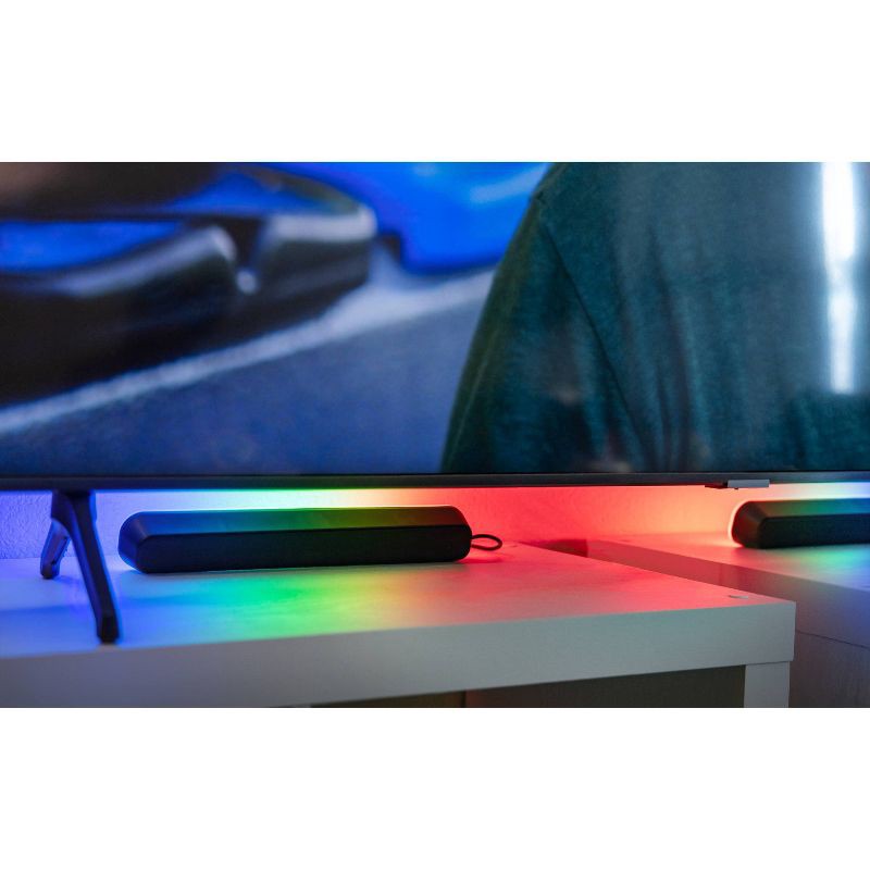 slide 9 of 10, Enbrighten Vibe Wi-Fi Spectrum RGBIC Gaming Light Bar with Music Sync and Color Changing: Special Effects LED Strips & USB Power, 1 ct