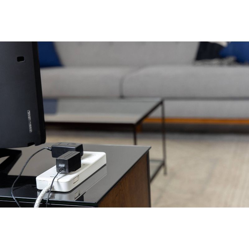 slide 9 of 9, Philips 8-Outlet Surge 8' braided cord 2160J Adapter-Spaced - White, 1 ct