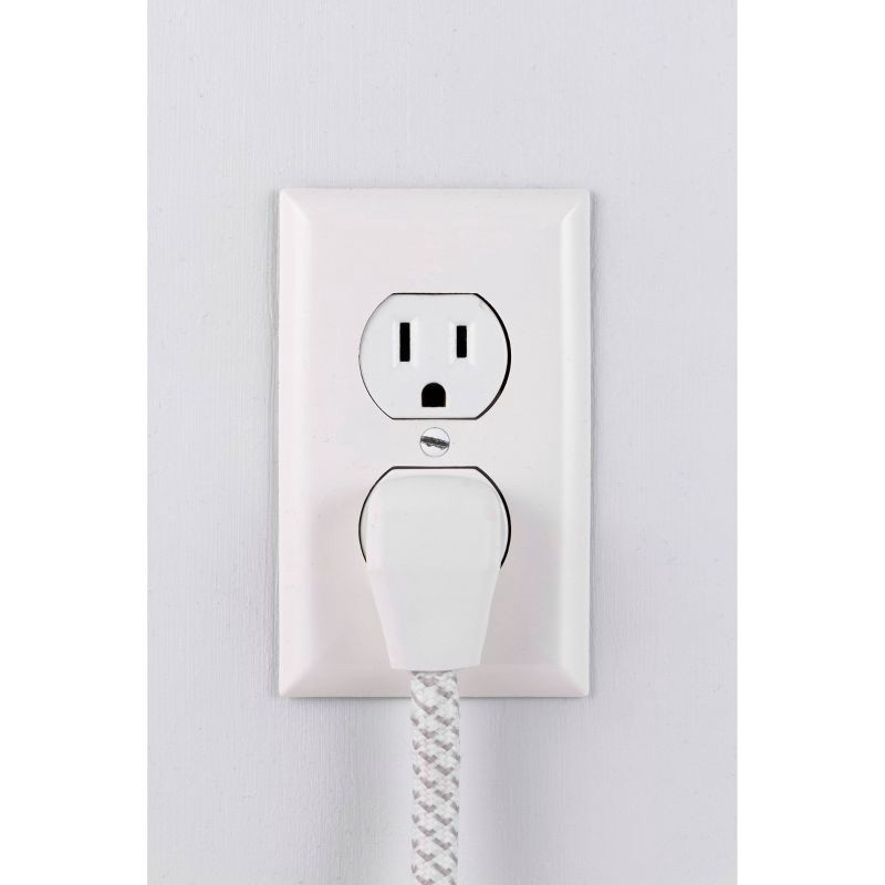 slide 7 of 7, Philips 4-Outlet Surge / 2 USB-A 720 Joules 4' Braided Cord - White: Extension Cord., 1 ct
