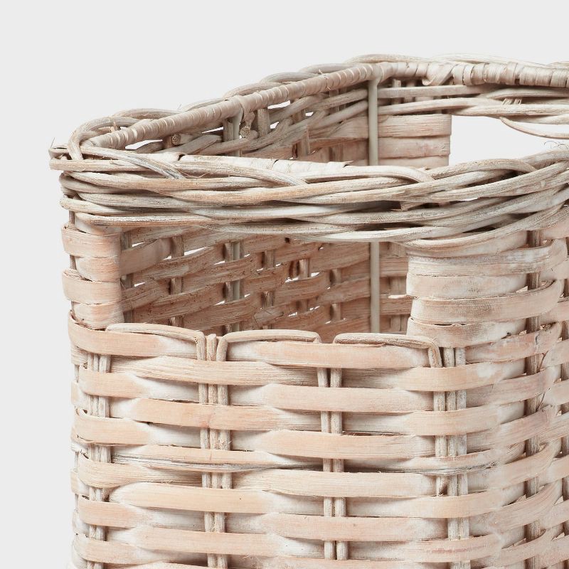 slide 3 of 3, White Washed Woven Rattan Bin Small - Brightroom™, 1 ct