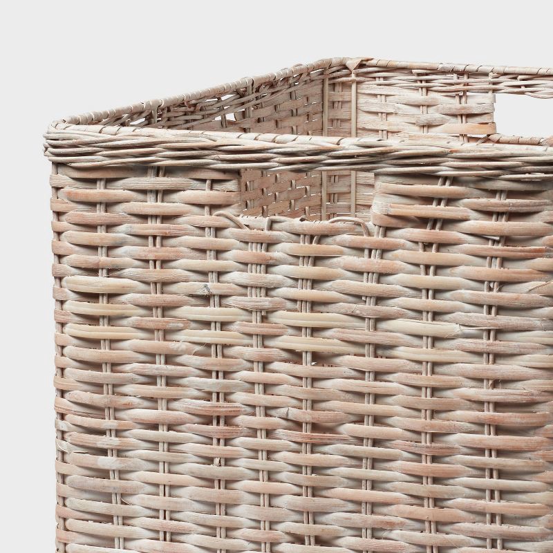 slide 3 of 3, XL Woven Rattan Crate White Washed - Brightroom™, 1 ct