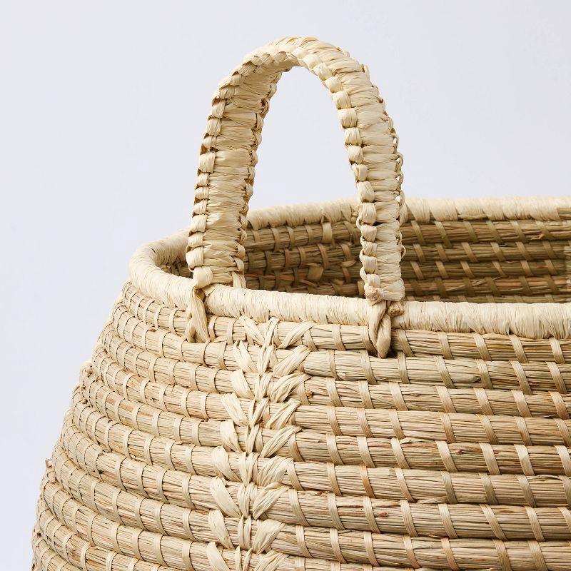 slide 3 of 3, Woven Medong Grass Round Floor Basket - Threshold™, 1 ct