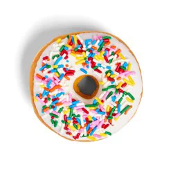 H-E-B Bakery White Iced Rainbow Sprinkle Yeast Donut