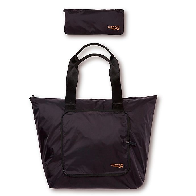 slide 2 of 4, Copper Fit Packable Tote - Black, 14 in