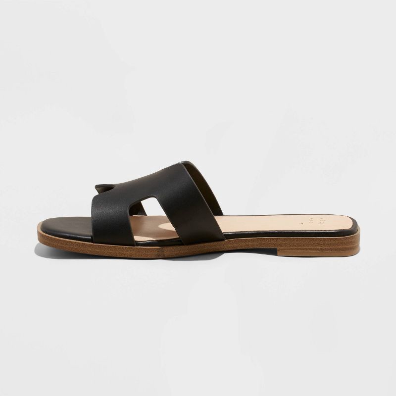 slide 2 of 4, Women's Nina Slide Sandals - A New Day™ Black 8.5, 1 ct