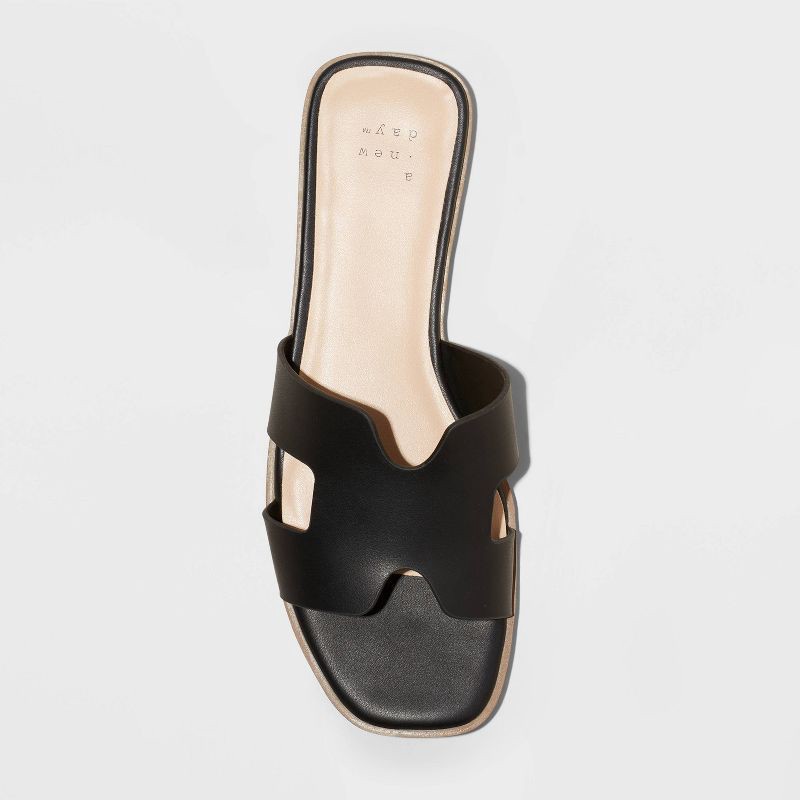 slide 3 of 4, Women's Nina Slide Sandals - A New Day™ Black 8.5, 1 ct