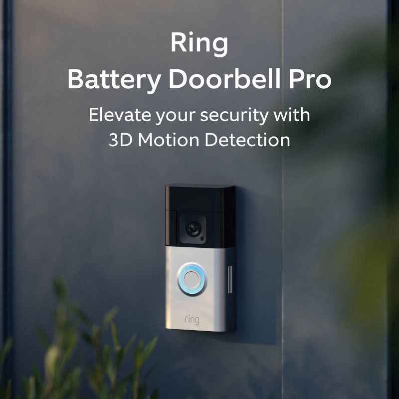 slide 2 of 9, Ring Battery Doorbell Pro: Wireless Video Security System with Night Vision, 1 ct