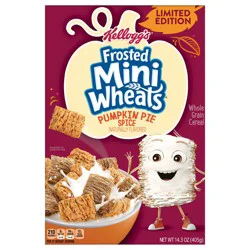 Frosted Mini-Wheats Breakfast Cereal, Fiber Cereal, Kids Snacks, Pumpkin Pie Spice, 14.3oz Box (1 Box)