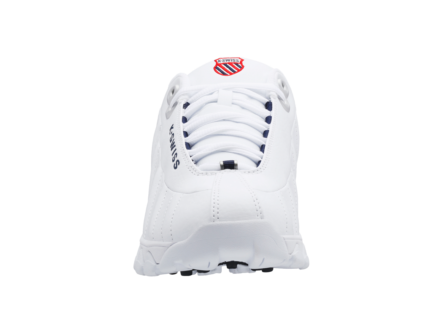 slide 1 of 4, K-Swiss K SWISS K-Swiss Men's Sneaker, White/Navy/Red, Size 12 Wide, 12w