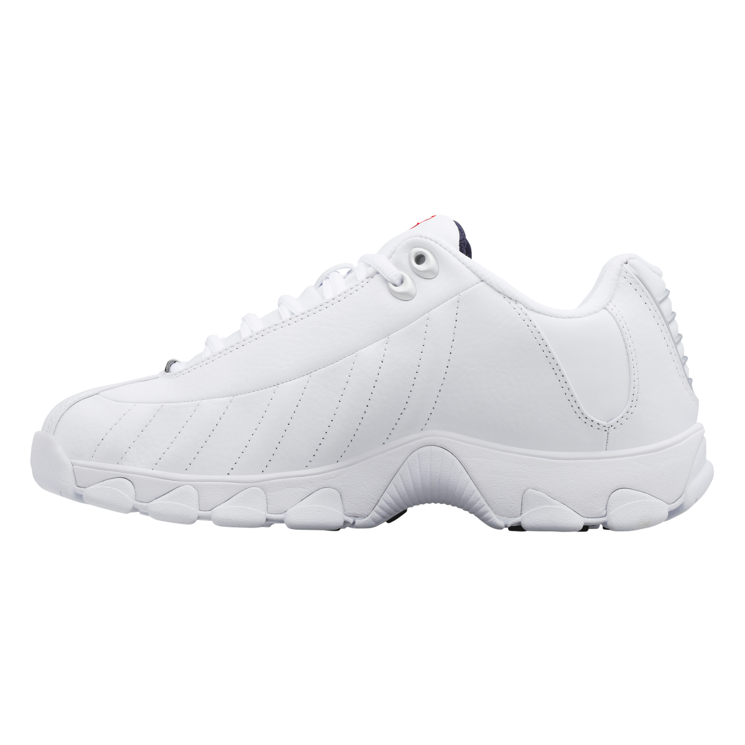 slide 2 of 4, K SWISS K-Swiss Men's Sneaker, White/Navy/Red, Size 8 Wide, 8w