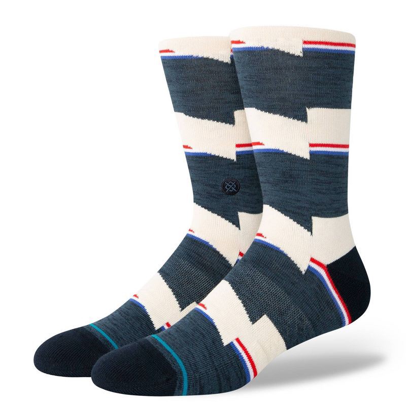 slide 2 of 8, STANCE Men's Striped Blanket Crew Socks 2pk - Red/Blue L, 2 ct