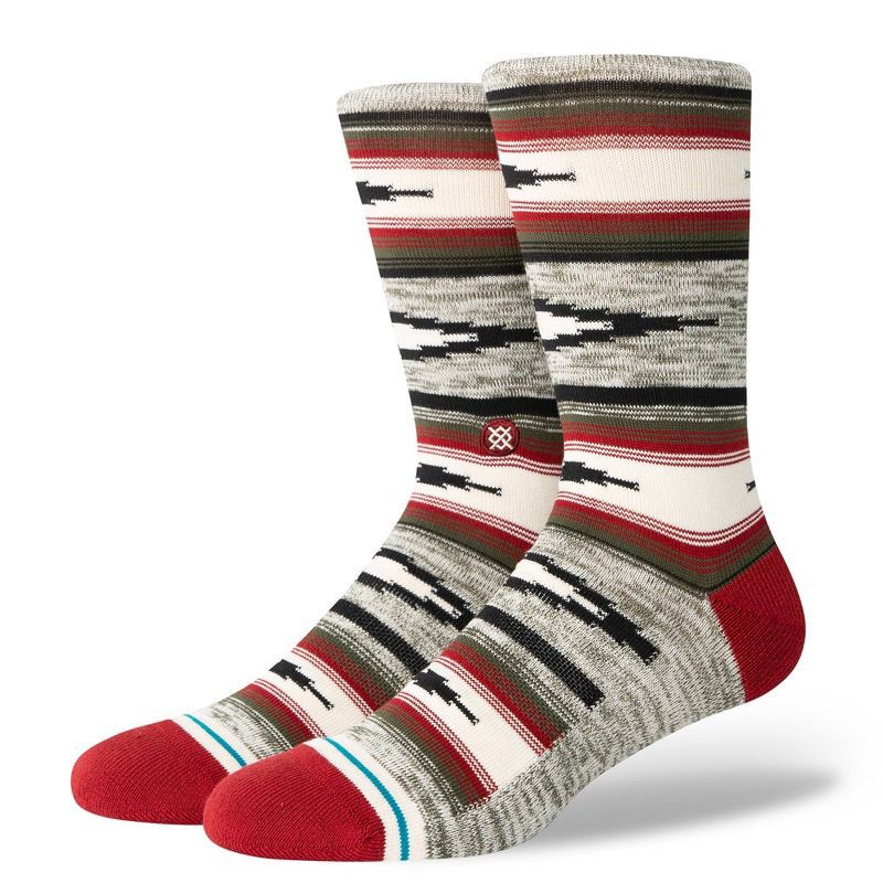 slide 3 of 8, STANCE Men's Striped Blanket Crew Socks 2pk - Red/Blue L, 2 ct