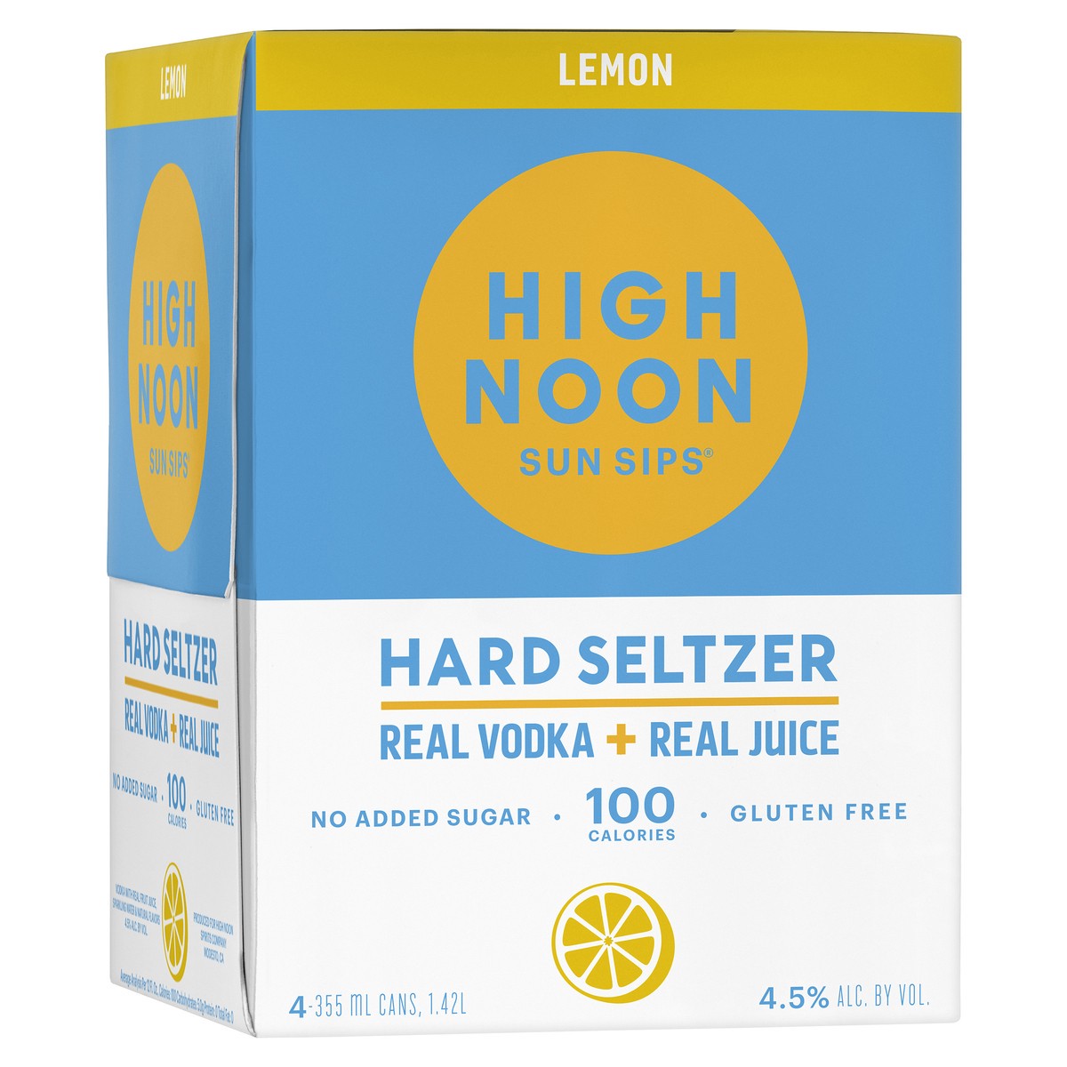 slide 3 of 3, High Noon Vodka Hard Seltzer, Lemon, Can, 355 ml
