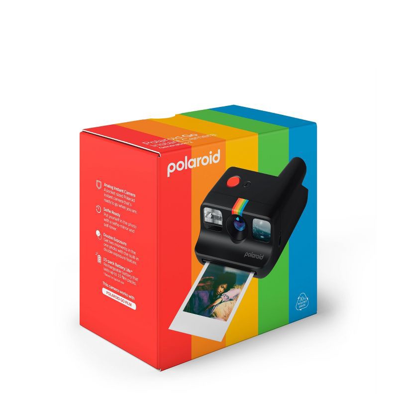slide 11 of 12, Polaroid Go Camera (Gen 2) - Black: Instant Film, Automatic Flash, 1 ct
