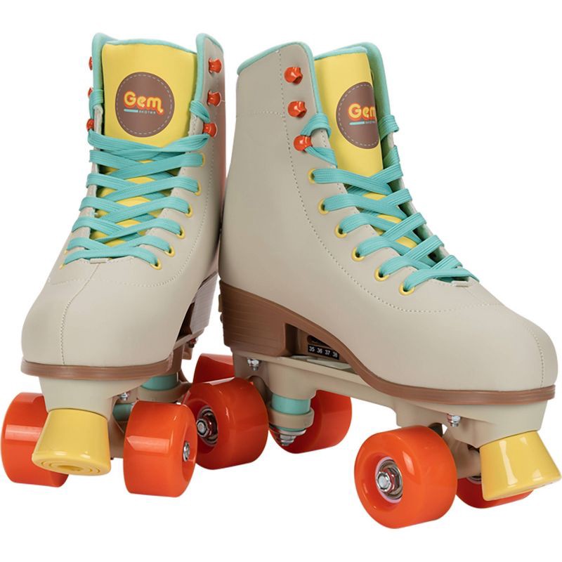 slide 1 of 15, GEM Skates Quad Roller Skate - Gray/Mint Green, 1 ct