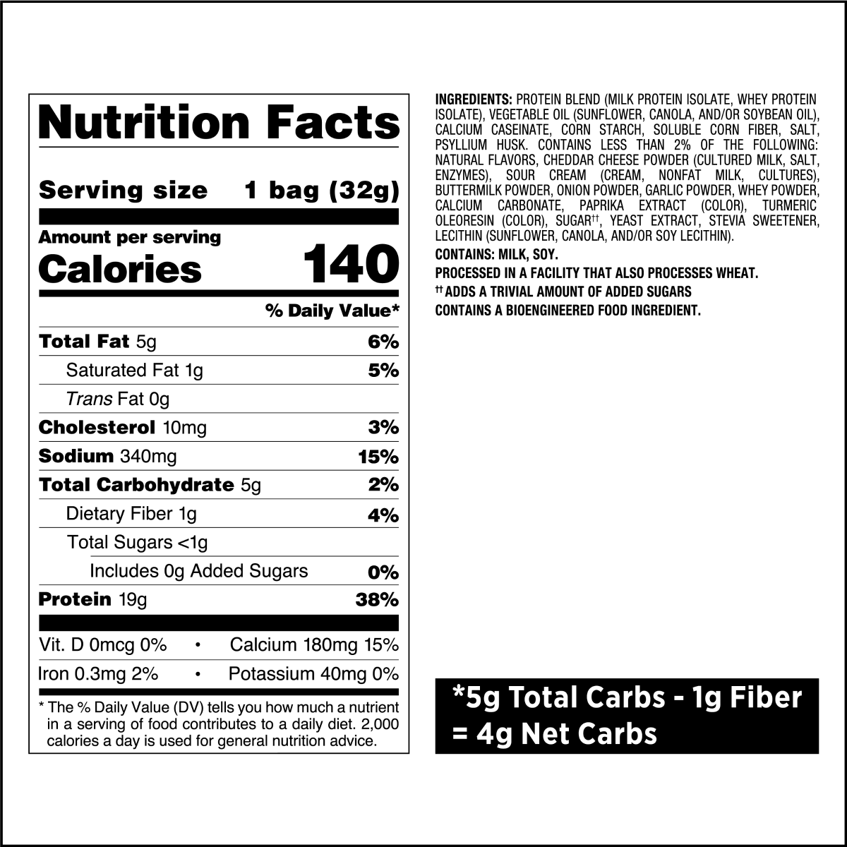 slide 2 of 2, Quest Cheddar & Sour Cream Protein Chips, 1.125 oz