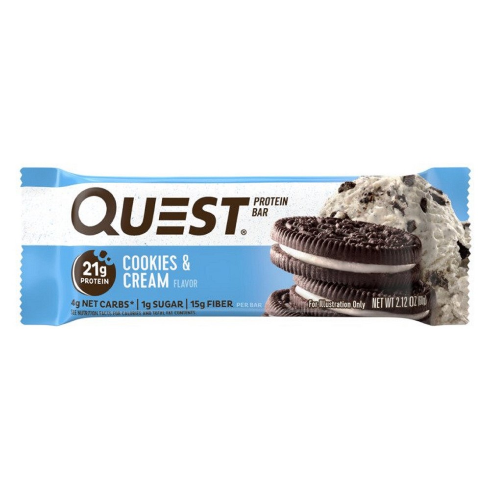 slide 3 of 3, Quest Cookies & Cream Flavor Bars 4 - 2.12 oz Bars, 4 ct