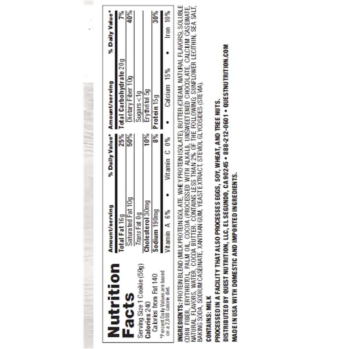 slide 2 of 2, Quest Nutrition Protein Cookie, Double Chocolate Chip, 1 ct