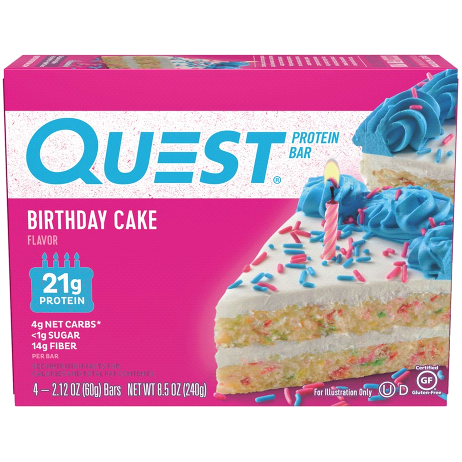 slide 1 of 2, Quest Protein Bar, Birthday Cake Flavor, 4 ct