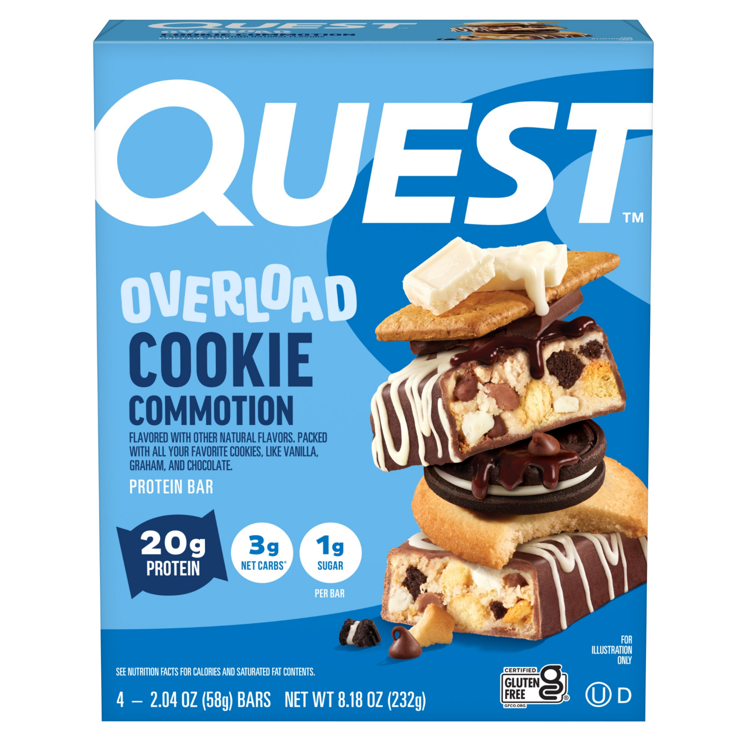 slide 1 of 1, Quest Protein Bars - Overload Cookie Commotion - 4 ct, 4 ct