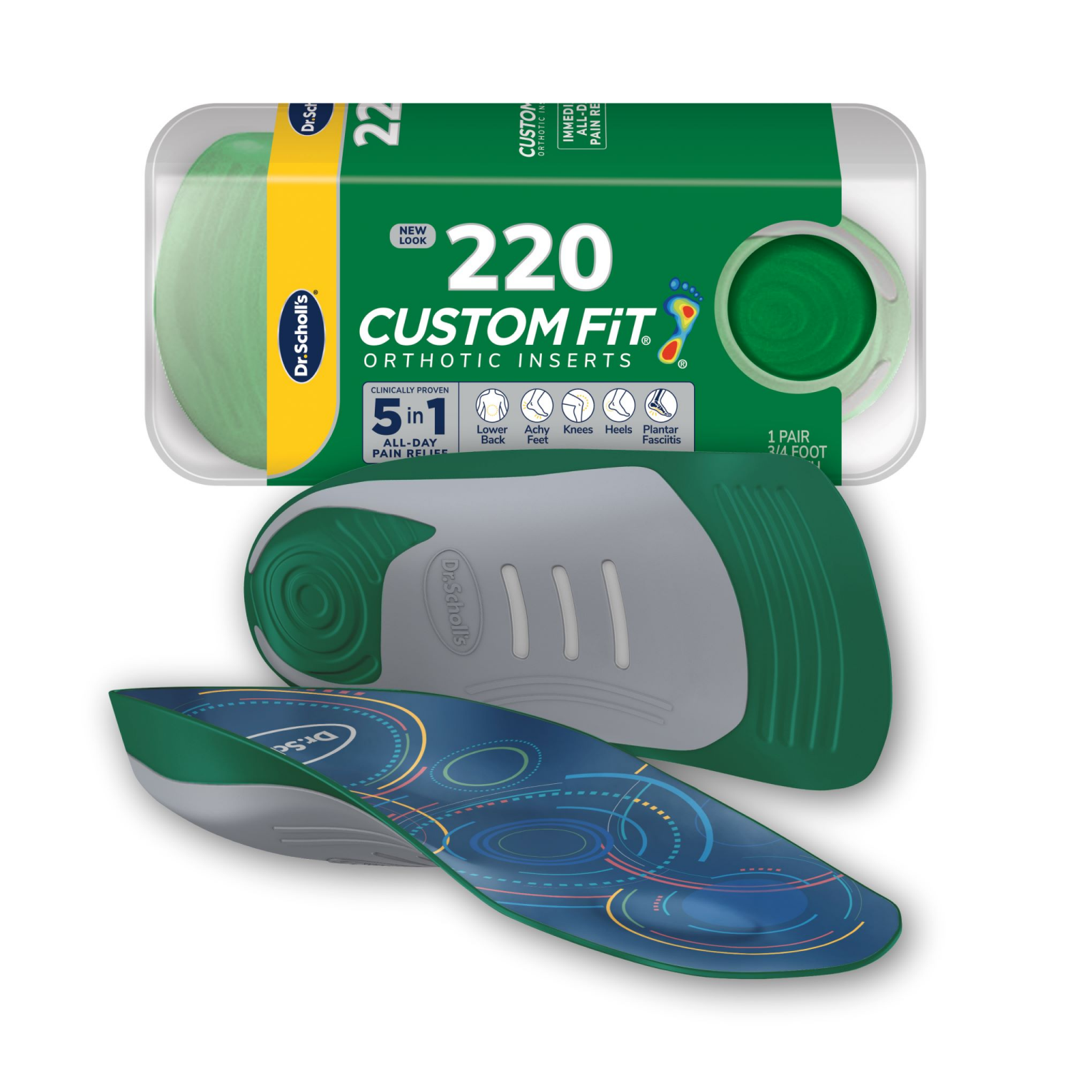 slide 1 of 5, Dr. Scholl's Custom Fit Cf220 Orthotic Inserts, 1 Pair, 1 ct