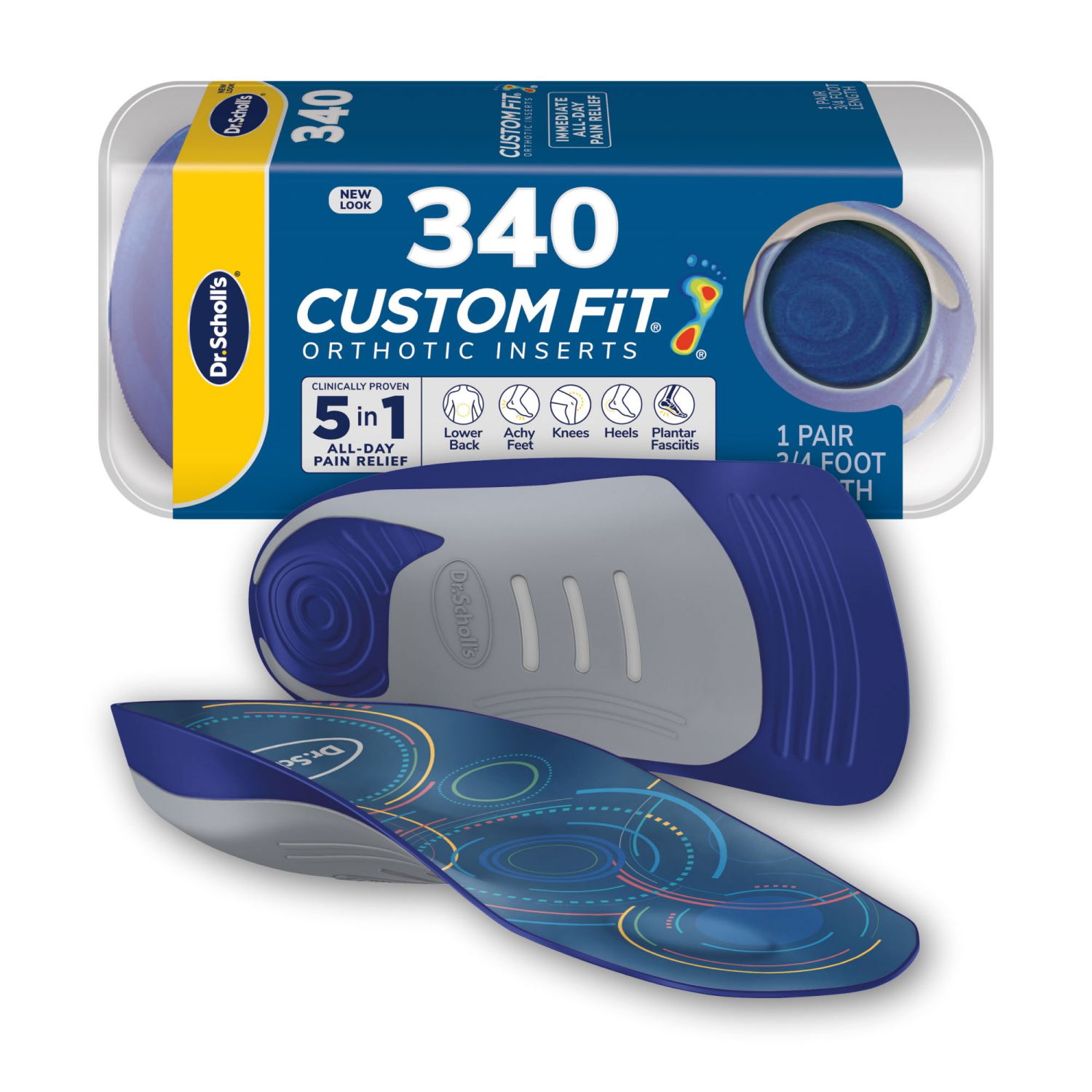 slide 1 of 5, Dr. Scholl's Custom Fit Cf340 Orthotic Inserts, 1 Pair, 1 ct