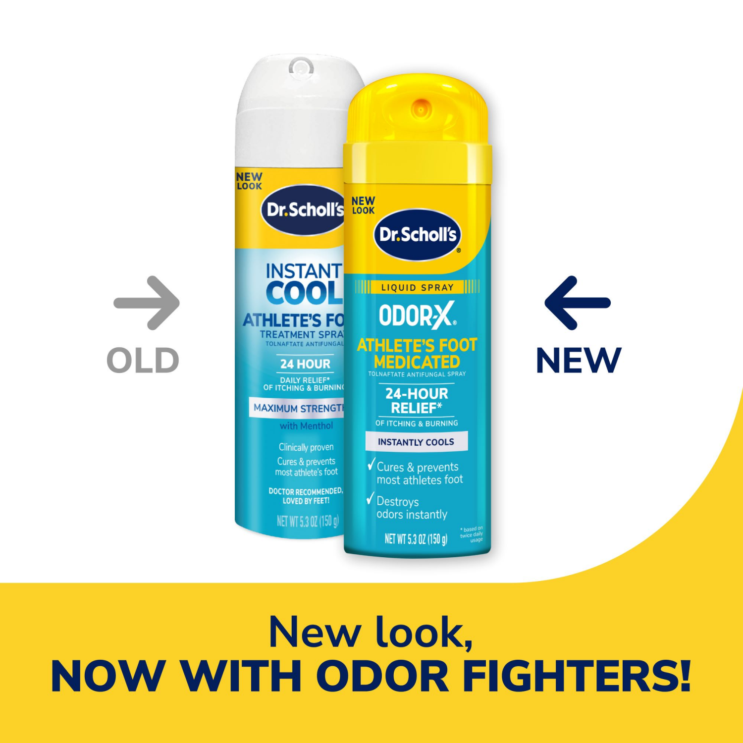 slide 6 of 8, Dr. Scholl's ODOR-X ATHLETE'S FOOT MEDICATED LIQUID SPRAY, 5.3 oz // 24-Hour Relief of Itching & Burning, Instantly Cools, Cures & Prevents Most Athlete's Foot, Destroys Odors Instantly, 5.3 oz
