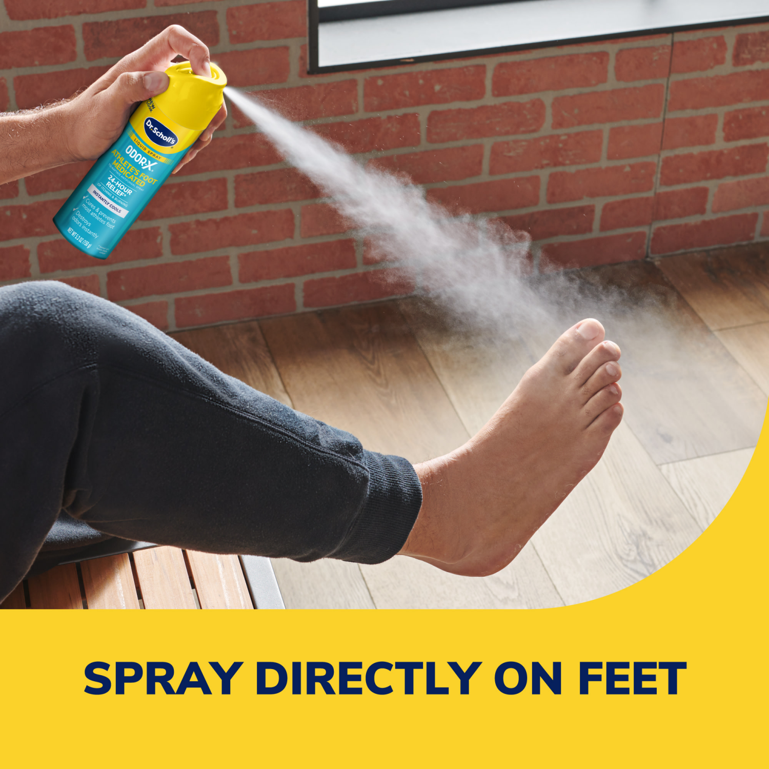 slide 7 of 8, Dr. Scholl's ODOR-X ATHLETE'S FOOT MEDICATED LIQUID SPRAY, 5.3 oz // 24-Hour Relief of Itching & Burning, Instantly Cools, Cures & Prevents Most Athlete's Foot, Destroys Odors Instantly, 5.3 oz