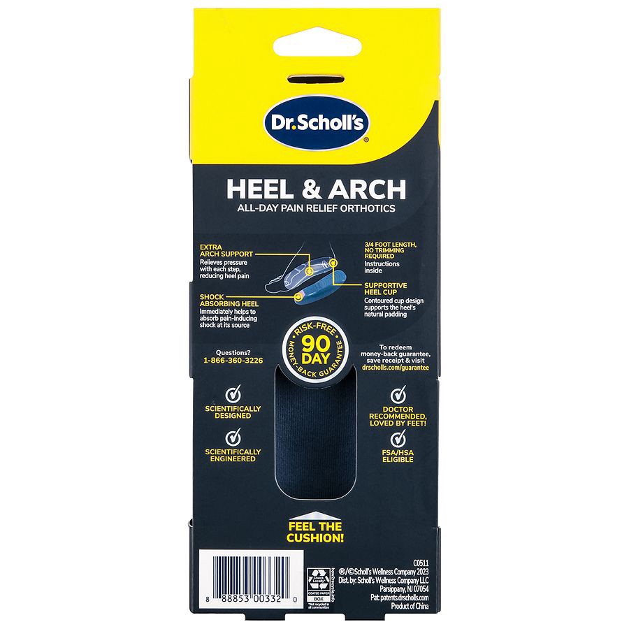 slide 5 of 5, Dr. Scholl's Heel & Arch All Day Pain Relief Orthotics for Men, 1 ct