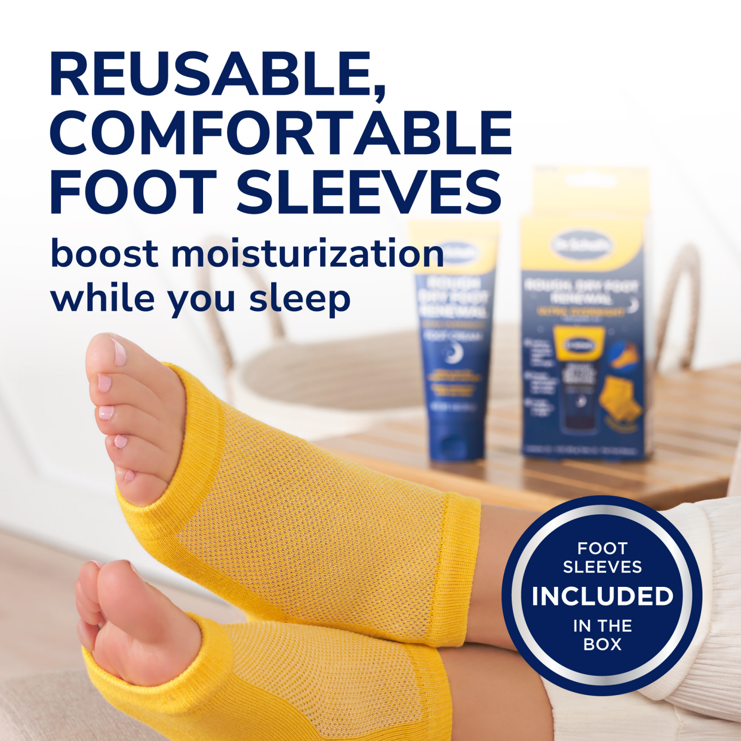 slide 5 of 8, DR SCHOLLS Dr. Scholl's Rough, Dry Foot Renewal Ultra Overnight Treatment Kit With Ultra Overnight Foot Cream 3 Oz And 1 Pair Toeless Foot Sleeves To Deeply Moisturize, 3 oz