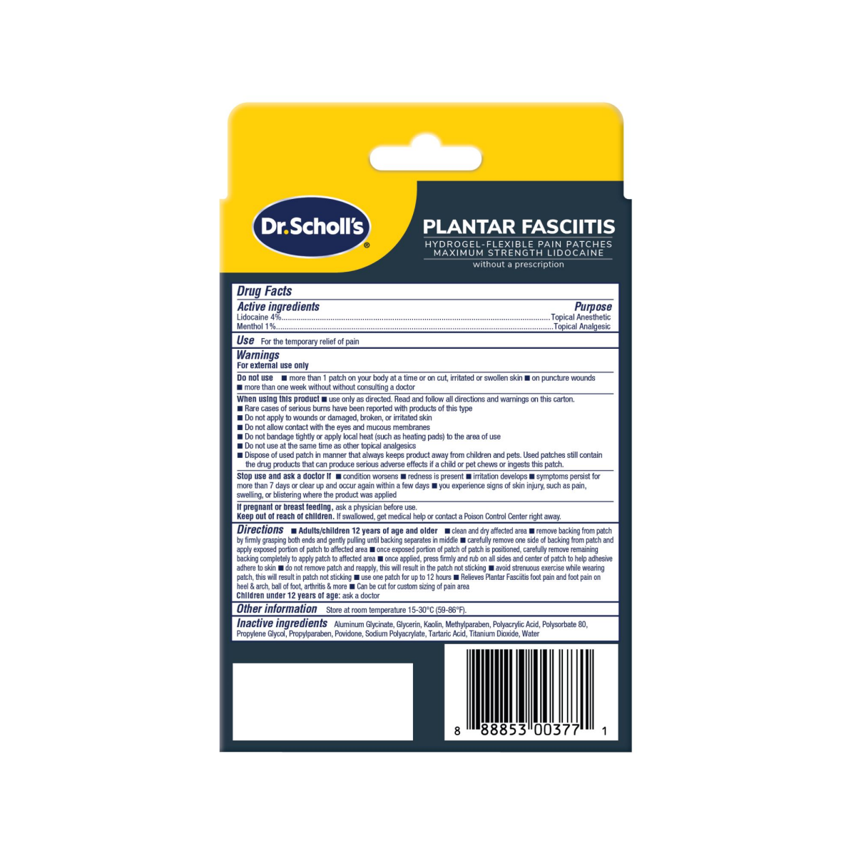 slide 14 of 29, Dr. Scholl's PLANTAR FASCIITIS PAIN PATCHES with Hydrogel Flexible Technology, 8 Ct // Clinically Tested 12-Hour Daily Pain Relief - Contours to Your Foot - With Lidocaine & Menthol, 8 Treatments, 8 ct