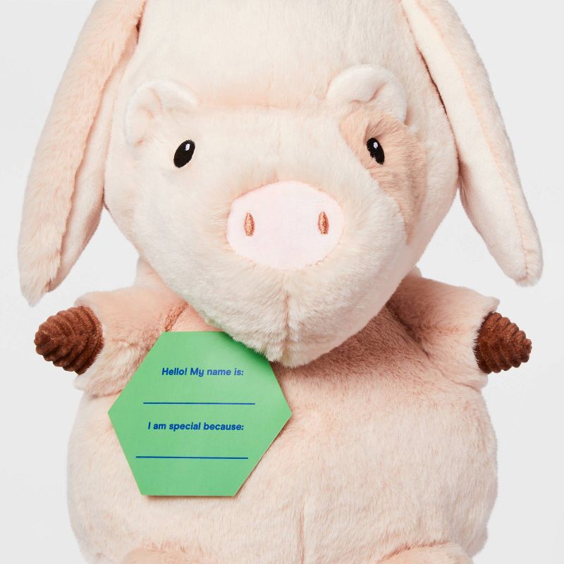 slide 4 of 4, 11" Pig Stuffed Animal - Gigglescape™: Zoo Theme, 1 Year+, 0.5 lbs, 0.5 lb