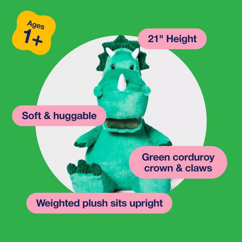 slide 5 of 5, 21'' Dinosaur Stuffed Animal - Gigglescape™: 1 Year+, 0.5 lbs, 0.5 lb