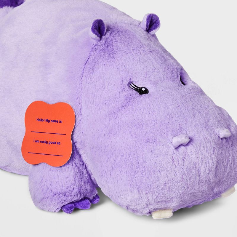 slide 4 of 4, 8'' Hippo Stuffed Animal - Gigglescape™: Purple Hippopotamus, Zoo Theme, 1 ct