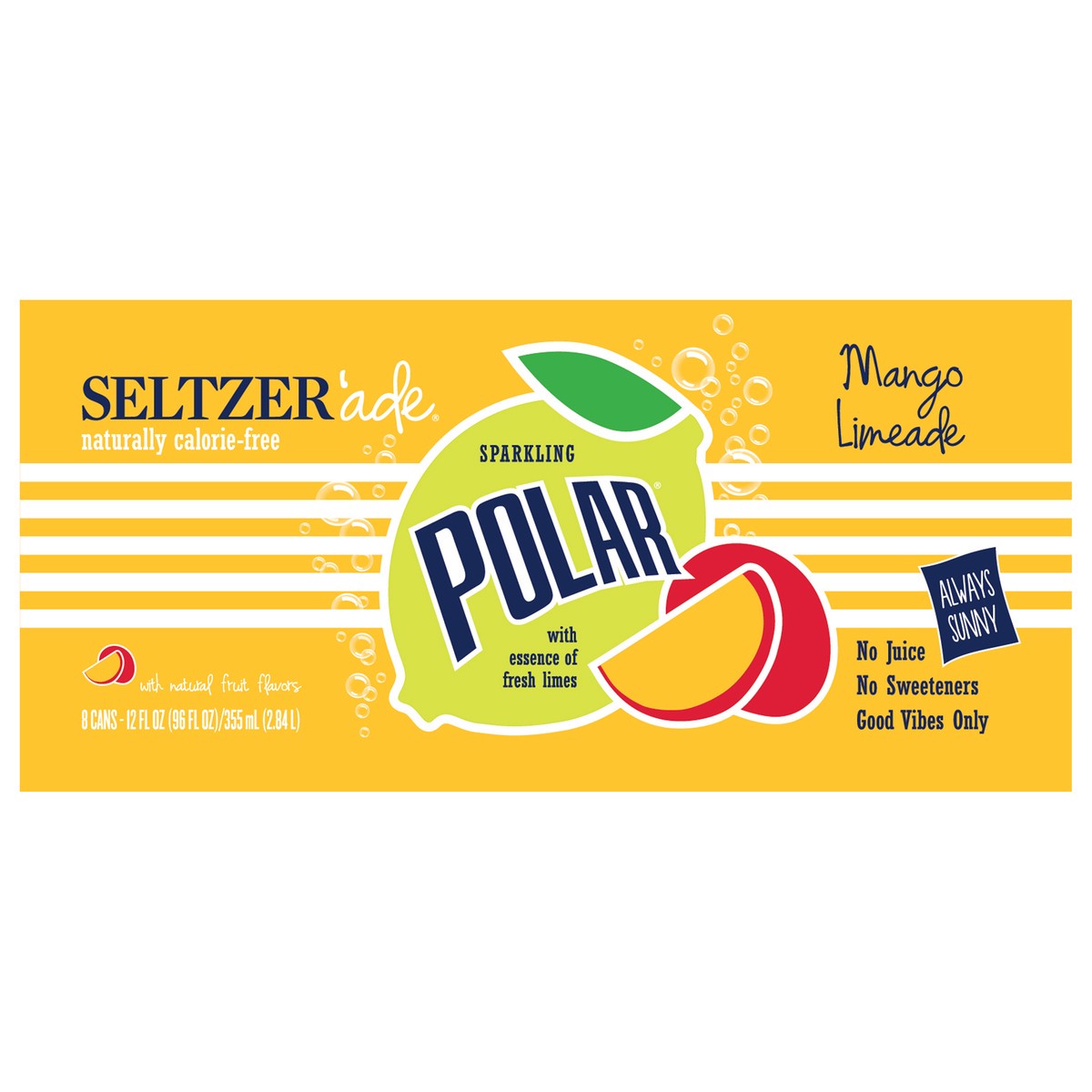 slide 1 of 7, Polar Seltzer'ade - 8pk 12oz - Mango Limeade, 8 ct; 12 fl oz