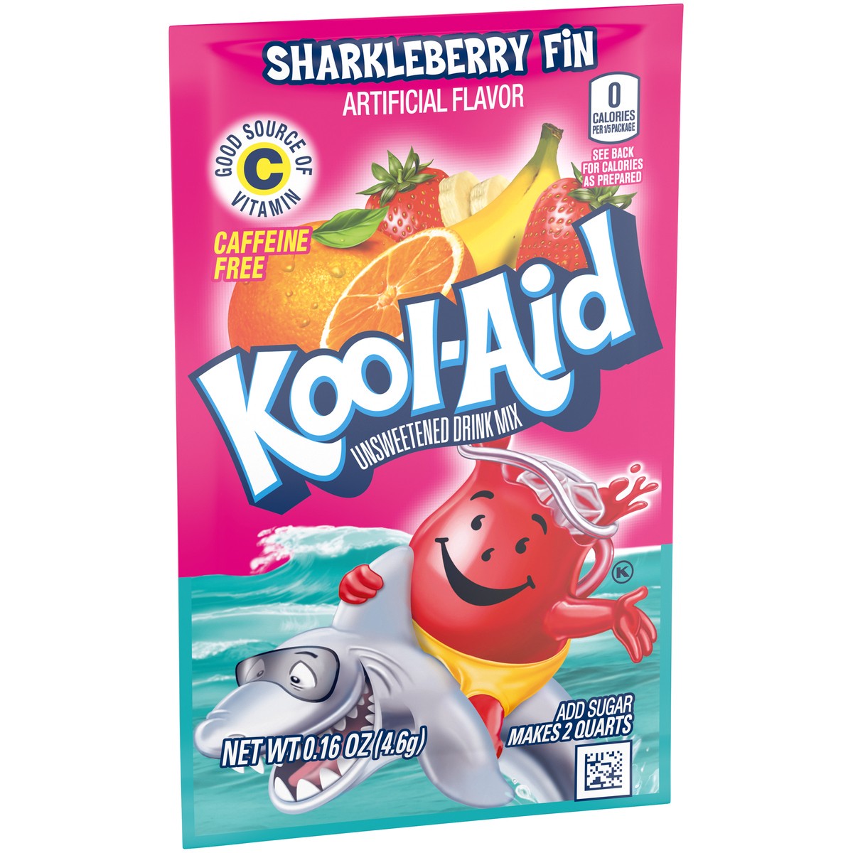 slide 7 of 13, Kool-Aid Unsweetened Sharkleberry Fin Strawberry Orange Punch Artificially Flavored Powdered Soft Drink Mix, 0.16 oz Packet, 0.16 oz