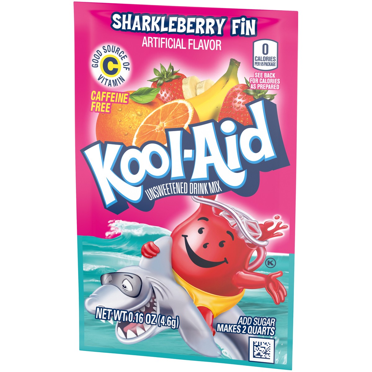 slide 6 of 13, Kool-Aid Unsweetened Sharkleberry Fin Strawberry Orange Punch Artificially Flavored Powdered Soft Drink Mix, 0.16 oz Packet, 0.16 oz