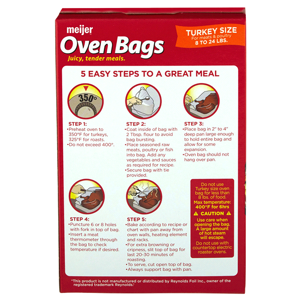 slide 4 of 5, Meijer Oven Bags, Turkey Size, 2 ct