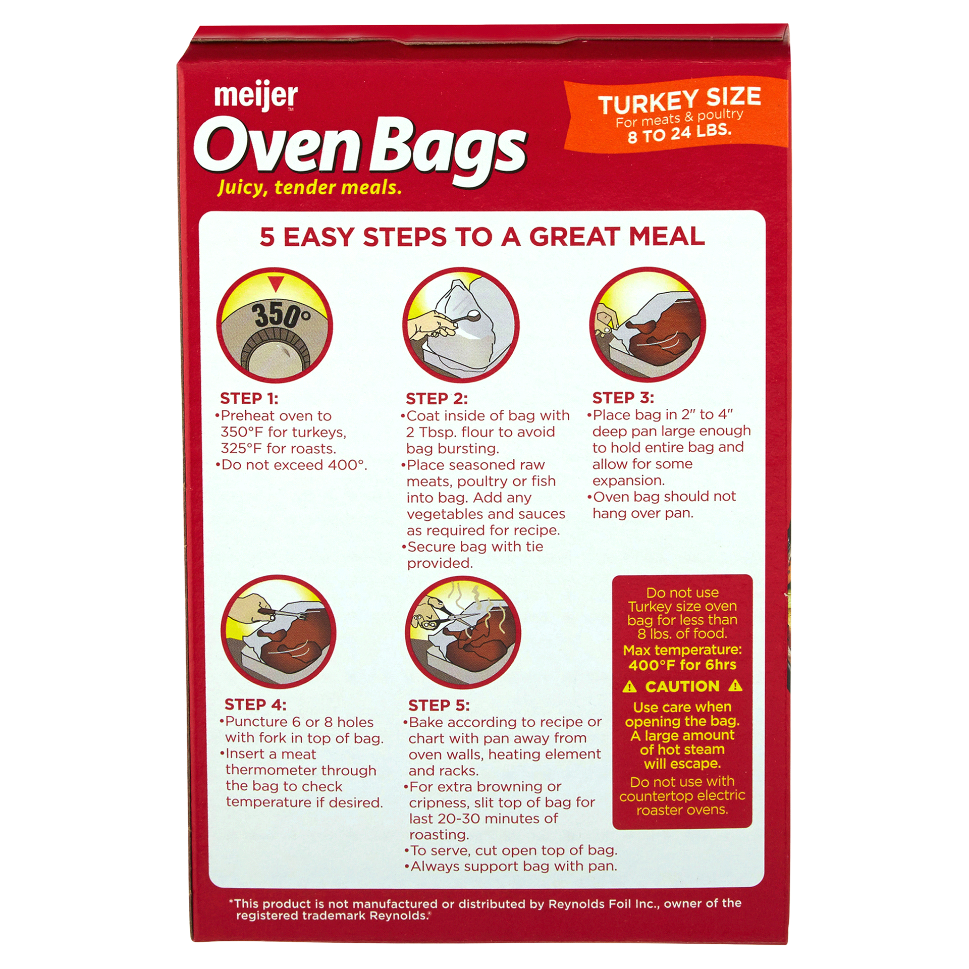 slide 5 of 5, Meijer Oven Bags, Turkey Size, 2 ct