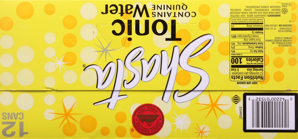 slide 2 of 14, Shasta Tonic Water 12 - 12 fl oz Cans, 12 ct