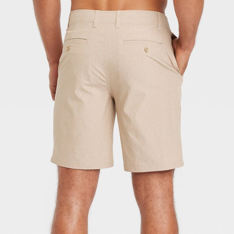 slide 2 of 3, Men's 9" Hybrid Swim Shorts - Goodfellow & Co™ Almond 42: Recycled Polyester, Water Repellent, UPF 50+, 4-Way Stretch, 1 ct