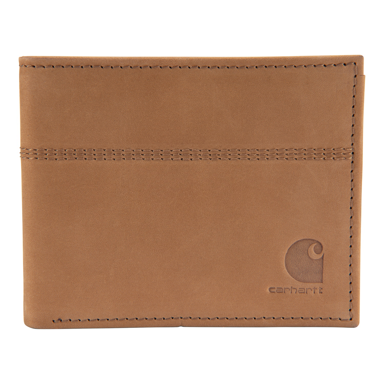 slide 1 of 4, Carhartt Saddle Leather Bifold Wallet, Brown, One Size, One Size