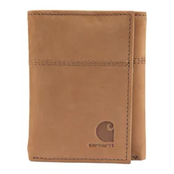Carhartt Saddle Leather Trifold Wallet, Brown, One Size