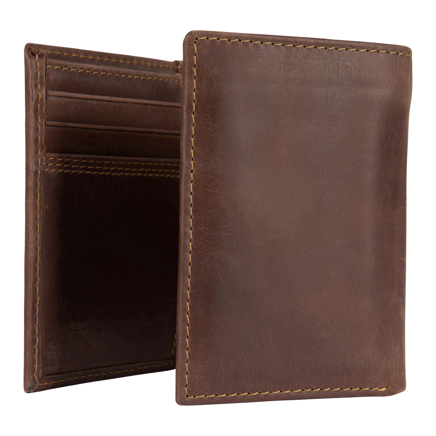 slide 4 of 5, Carhartt Leather Triple-Stitched Trifold Wallet, One Size
