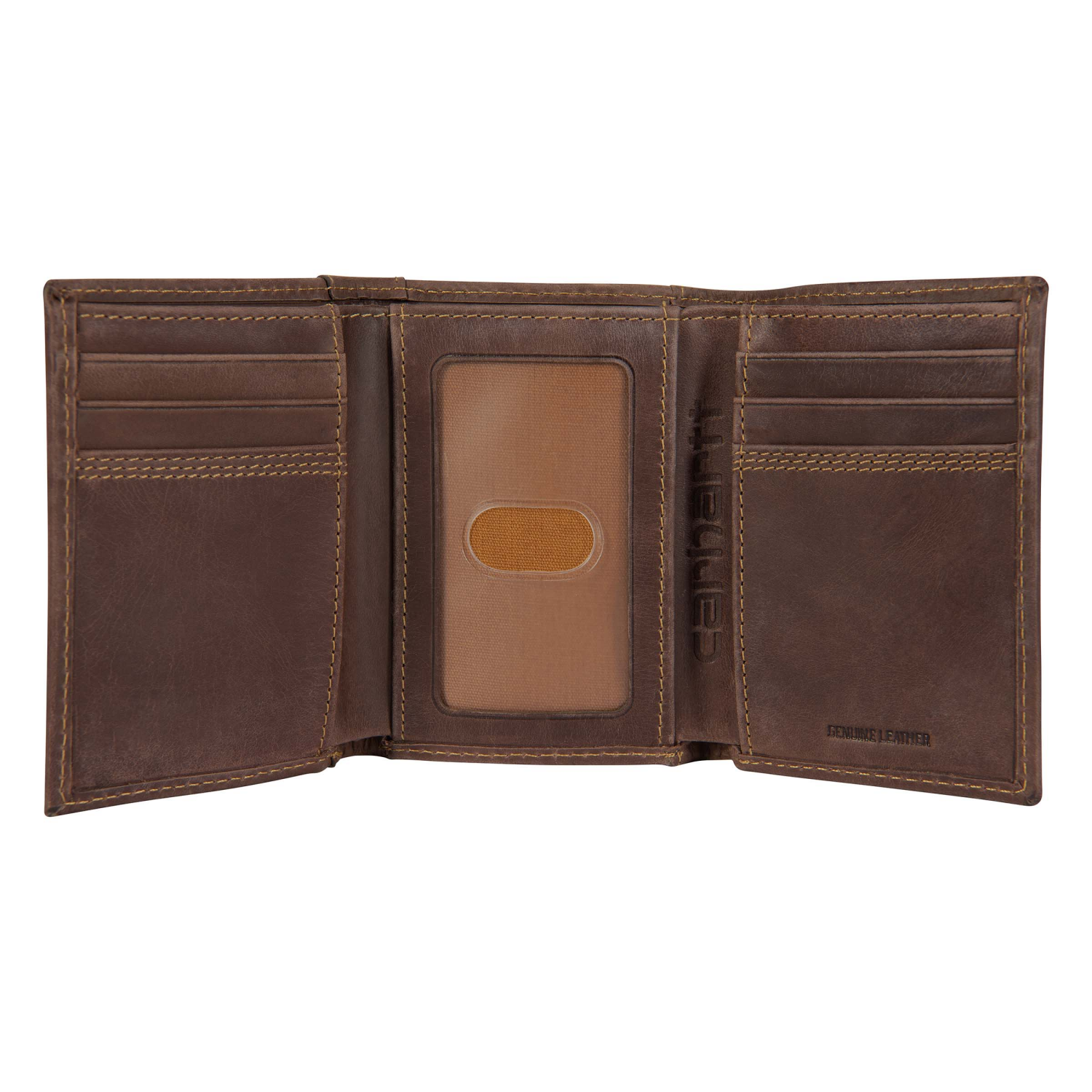 slide 5 of 5, Carhartt Leather Triple-Stitched Trifold Wallet, One Size