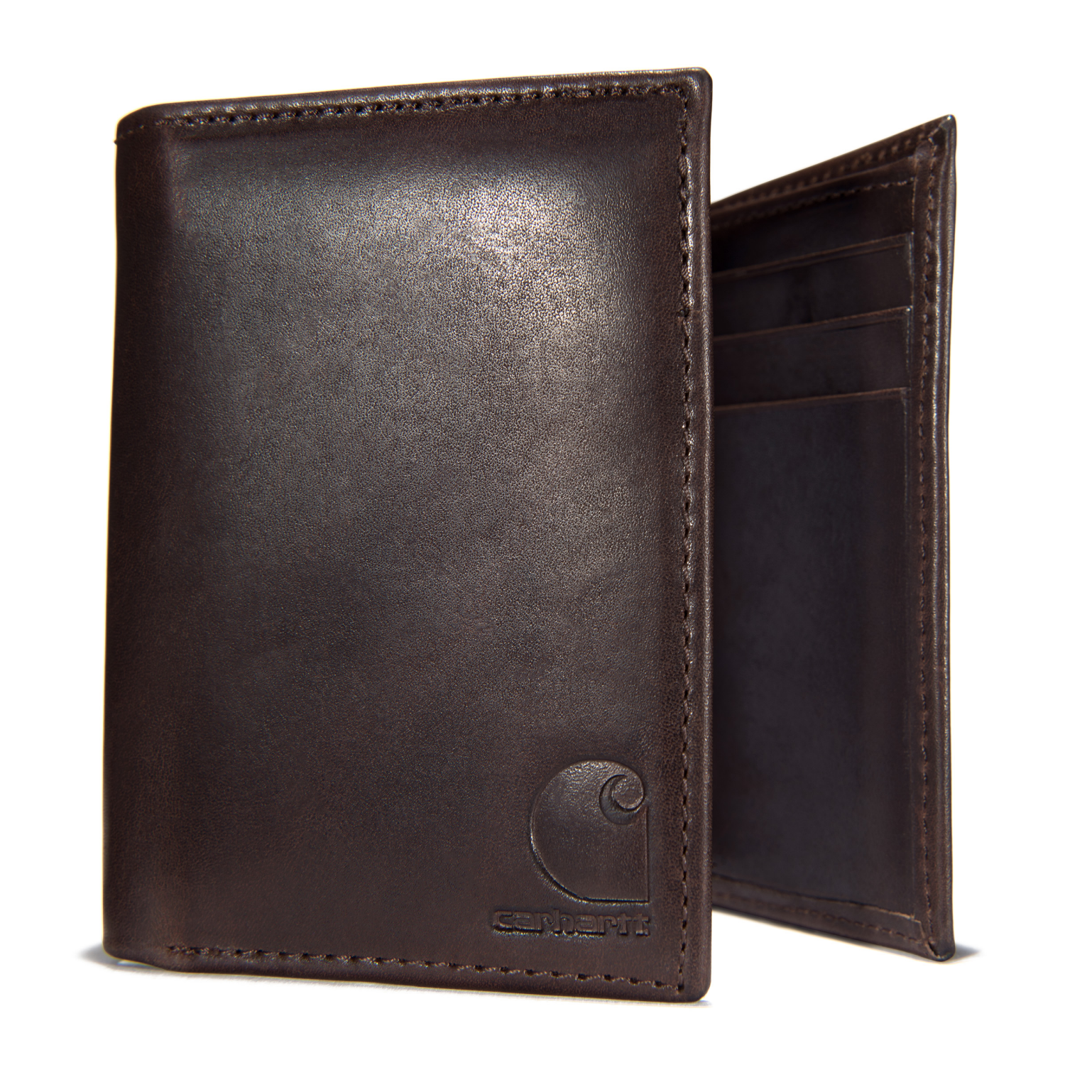 slide 2 of 2, Carhartt Oil Tan Leather Trifold Wallet, One Size