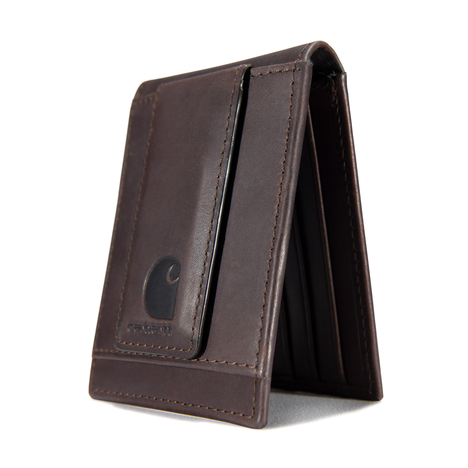 slide 3 of 5, Carhartt Oil Tan Leather Front Pocket Wallet, Brown, One Size, One Size