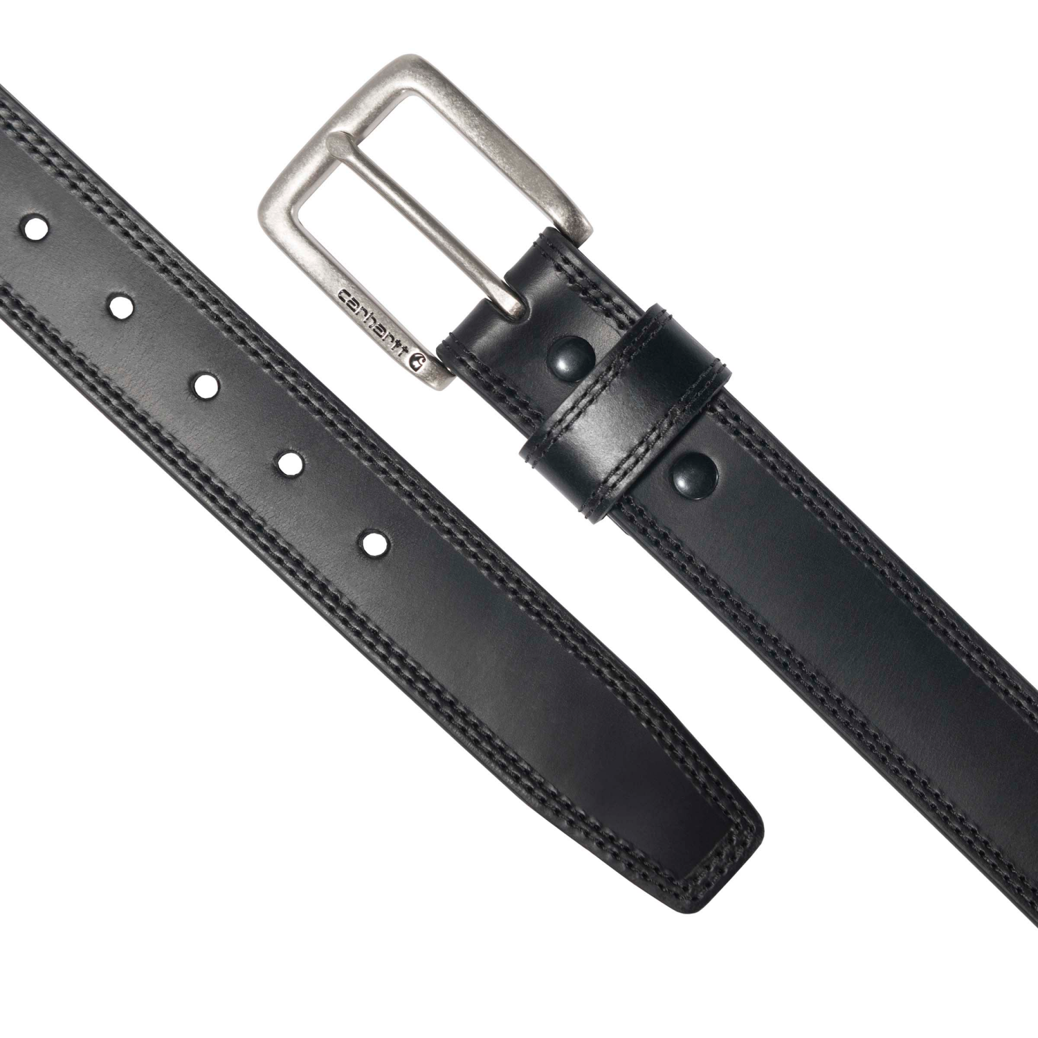 slide 5 of 5, Carhartt Leather Engraved Buckle Belt, Black, Size 38, 1 ct