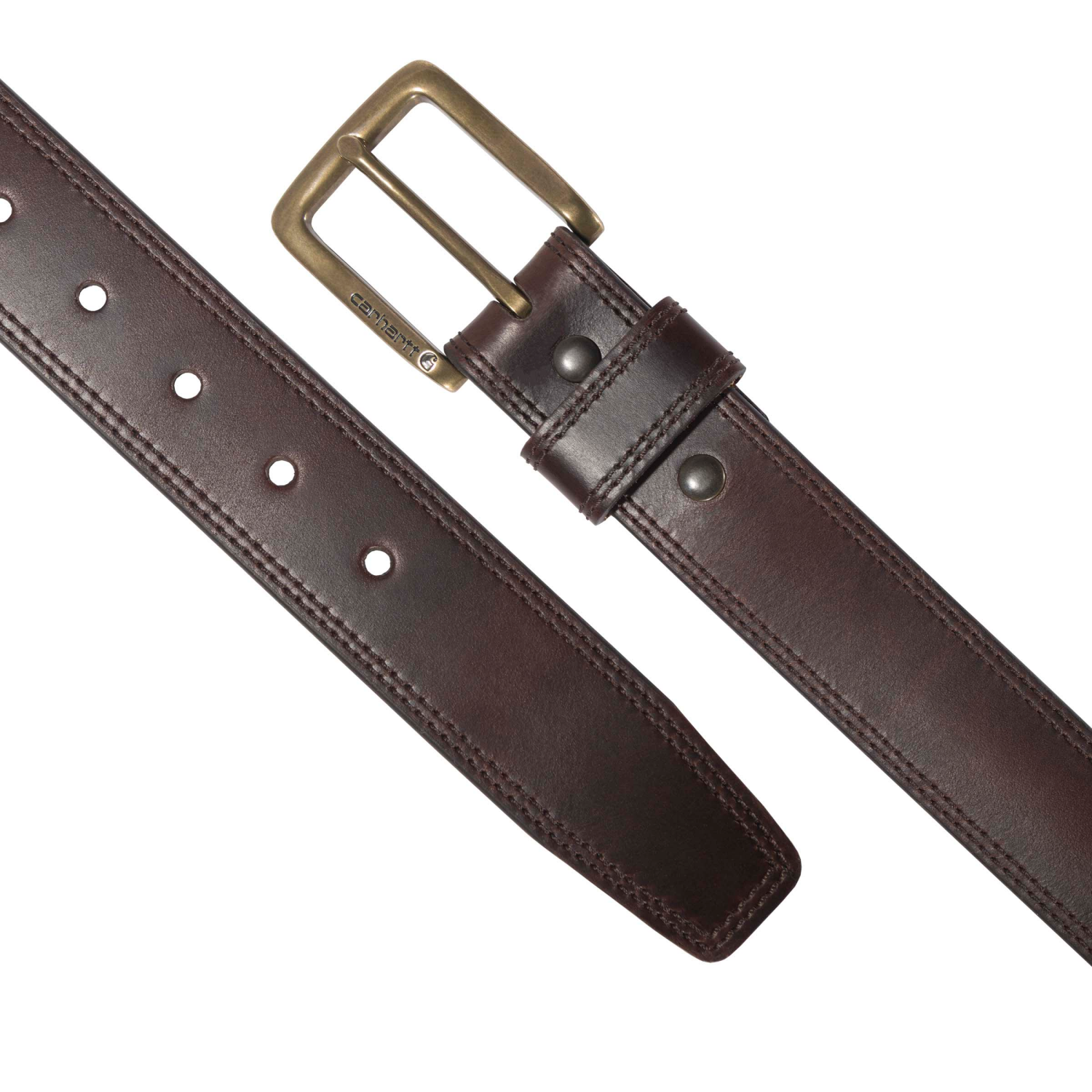 slide 5 of 5, Carhartt Leather Engraved Buckle Belt, Brown, Size 46, 1 ct